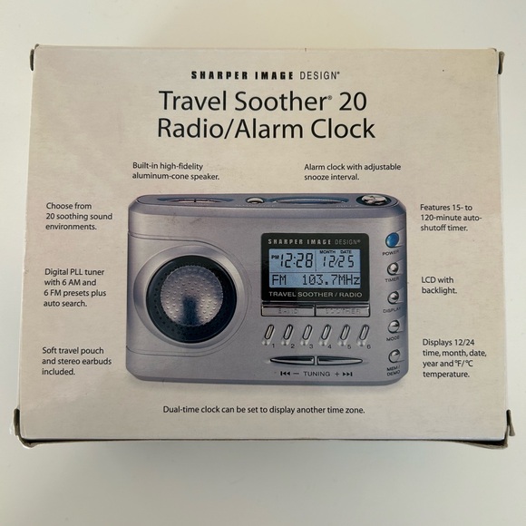🔔The Sharper Image ȘI721 Travel Soother 20 Radio Alarm Clock🔔 - Picture 3 of 17